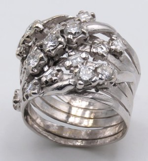 Jewellery - White gold band ring with brilliants,diamond...