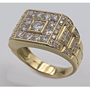 Jewellery - Anello in oro giallo con brillante centrale ct. 0,...