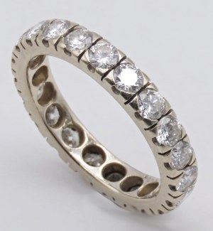 Jewellery - White gold and diamond wedding band ct . 2.00 approx. size .