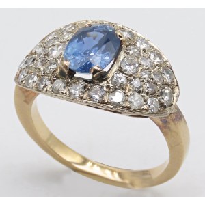 Jewellery - Anello in oro rosso con diamanti ct. 1 circa e zaf...