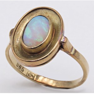 Jewellery - Anello oro giallo con opale misura 14. gr.3,40...