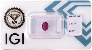 Jewellery - Faceted oval ruby ct. 0.90,with certificate ...