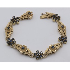 Jewellery - Bracciale in oro giallo e zaffiri con elementi a f...