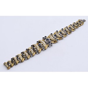 Jewellery - Bracciale in oro giallo con zaffiri e piccoli diam...
