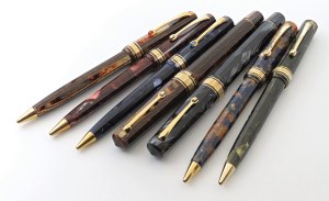 Pens - OMAS. Lot of 7 ballpoint pens. Used items but i...
