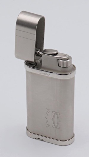 Lighters and Objects - CARTIER - Lighter - Silver-plated metal body c...