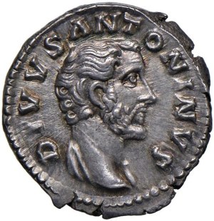 Roman coins Empire - Antoninus Pius (138-161). Denarius - Head to d. - Pir...