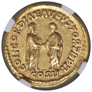 Roman coins Empire - Lucio Vero (161-169) Aureo - Busto a d. - R/ Marco...