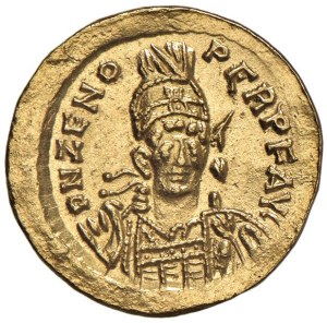 Barbaric coins - OSTROGOTI Solidus beaten by Odoacer on behalf of the im...