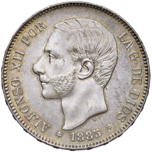 Foreign coins - SPAIN Alfonso XII (1874-1885) 5 Pesetas 1885 (18-...