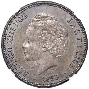 Foreign coins - SPAIN Alfonso XIII (1886-1931) 5 Pesetas 1893 PG ...