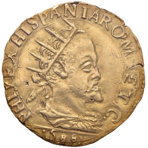 Italian coins - MILANO Filippo II (1556-1598) Doppia 1588 - MIR 30...
