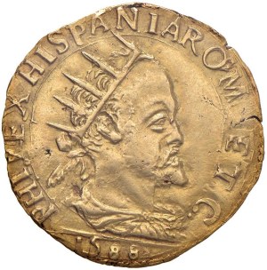 Italian coins - MILAN Philip II (1556-1598) Double 1588 - MIR 30...