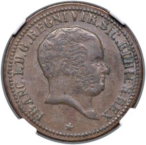 Italian coins - NAPLES Francis I (1825-1830) Tornese 1827 carat...