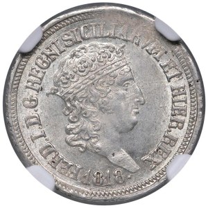 Italian coins - NAPLES Ferdinand I (1816-1825) Carlino 1818 - Mag...