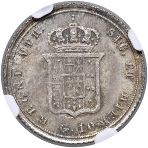 Italian coins - NAPLES Ferdinand II (1830-1859) Carlino 1855 - Ma...
