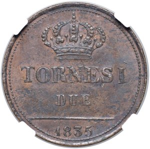 Italian coins - NAPLES Ferdinand II (1830-1835) 2 Tornesi 1835 - ...
