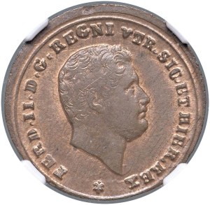 Italian coins - NAPLES Ferdinand II (1830-1859) Tornese 1858, sot...