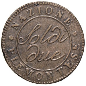 Italian coins - TORINO Repubblica Piemontese (1798-1799) 2 Soldi A...