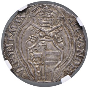 Papal coins - Alexander VI (1492-1503) Grosso - Munt. 16 AG In ...