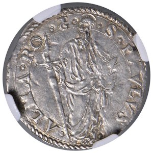 Papal coins - Paul III (1534-1549) Grosso - Munt. 65 AG In slab...