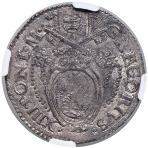 Papal coins - Gregorio XIII (1572-1585) Ancona - Testone - Munt....