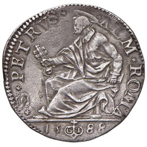 Papal coins - Sisto V (1585-1590) Testone 1588 - Munt. 47 AG (g ...