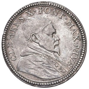 Papal coins - Clemente X (1670-1676) Testone 1675 Giubileo, Port...