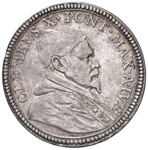 Papal coins - Clement X (1670-1676) Testone 1675 Jubilee, Port...