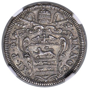 Papal coins - Innocenzo XI (1676-1689) Grosso - Munt. 185 AG Bel...