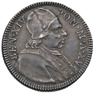 Papal coins - Benedetto XIV (1740-1758) Quinto di scudo 1755 A. ...