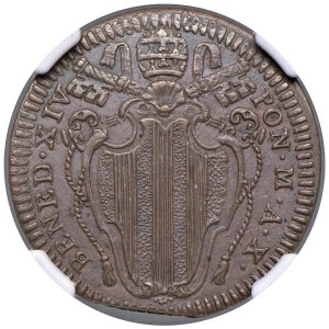 Papal coins - Benedetto XIV (1740-1758) Mezzo Baiocco 1750 - Mun...