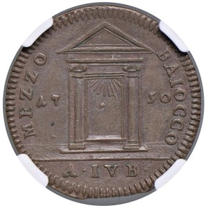 Papal coins - Benedetto XIV (1740-1758) Mezzo Baiocco 1750 - Mun...