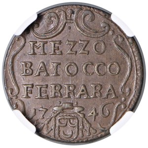 Papal coins - Benedetto XIV (1740-1758) Ferrara - Mezzo Baiocco ...