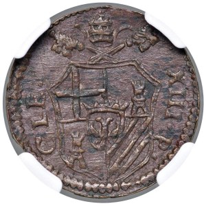 Papal coins - Clemente XIII (1758-1769) Gubbio - Quattrino - Mun...