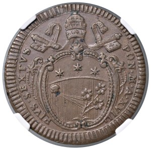 Papal coins - Pius VI (1774-1799) 2 Baiocchi A. XVIII - Munt. 110...