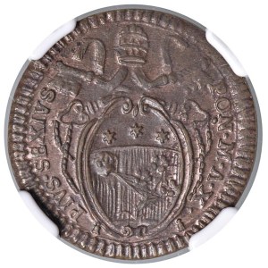 Papal coins - Pio VI (1775-1799) Quattrino 1785 A. X - Munt. 142...