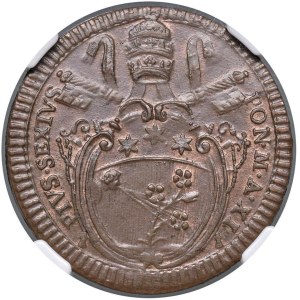Papal coins - Pio VI (1775-1799) Baiocco A. XI - Munt. 128 CU In...