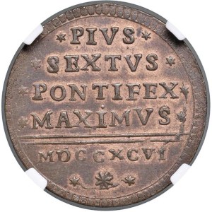 Papal coins - Pio VI (1775-1799) Bologna - 1/2 Baiocco 1796 - Mu...