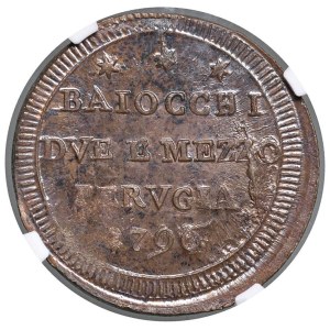 Papal coins - Pio VI (1775-1799) Perugia - Sampietrino 1796 - No...