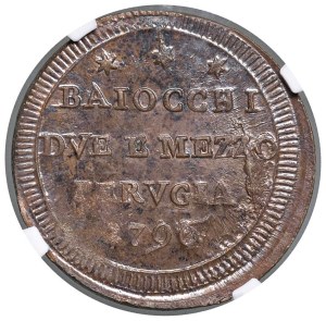 Papal coins - Pius VI (1775-1799) Perugia - Sampietrino 1796 - No...