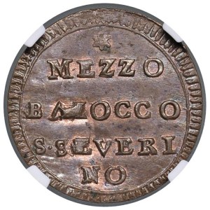 Papal coins - Pio VI (1774-1799) San Severino - Mezzo baiocco A....
