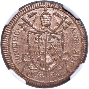 Papal coins - Pius VII (1800-1823) Bologna - Quattrino 1816 An. X...