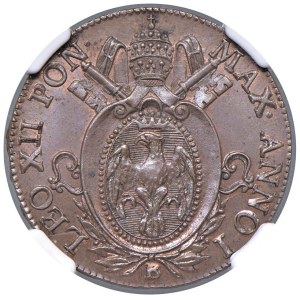 Papal coins - Leone XII (1823-1829) Bologna - Mezzo baiocco 1824...