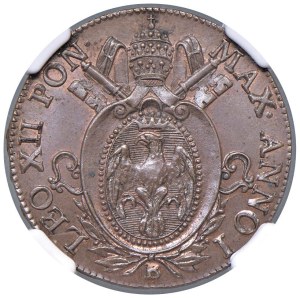 Papal coins - Leo XII (1823-1829) Bologna - Mezzo baiocco 1824...