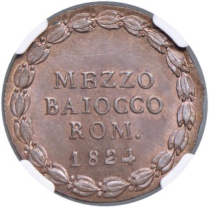 Papal coins - Leone XII (1823-1829) Bologna - Mezzo baiocco 1824...