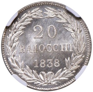 Papal coins - Gregory XVI (1831-1846) Bologna - 20 Baiocchi 183...