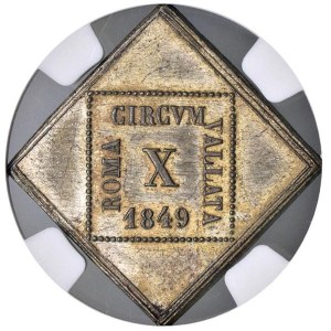 Papal coins - Repubblica romana (1849) 10 Baiocchi 1849 di emiss...