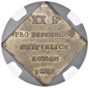Papal coins - Roman Republic (1849) 20 Baiocchi 1849 of issue...