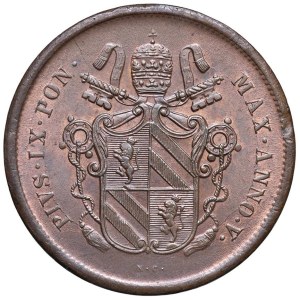 Papal coins - Pio IX (1846-1870) Bologna - 2 Baiocchi 1851 A. V ...